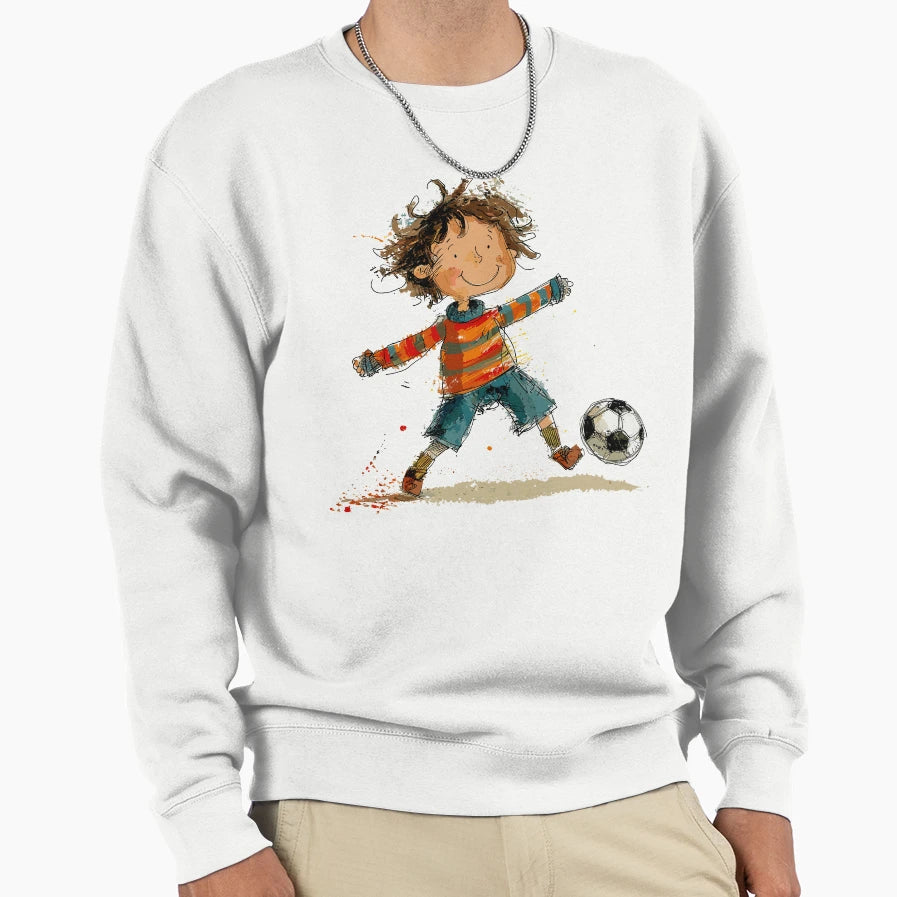 Little Playing Soccer Sweatshirt - Trendy Graphic Unisex - T-Shirt, Sweatshirt, Hoodie