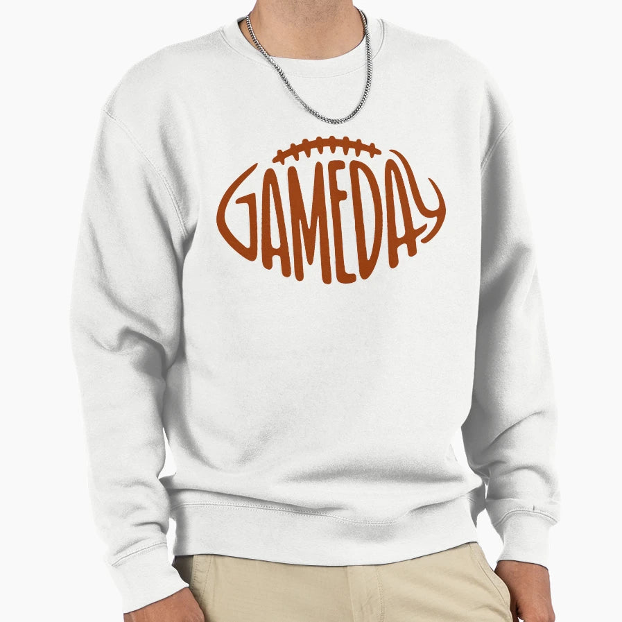 Gameday Dark Orange Football Sweatshirt - Graphic Print for Adults - T-Shirt, Sweatshirt, Hoodie