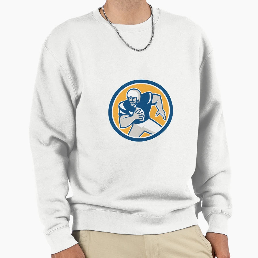 American Football Qb Player Running Sweatshirt - Unique Graphic for Adults - T-Shirt, Sweatshirt, Hoodie