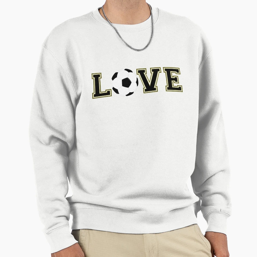 Love Soccer Football Varsity Sweatshirt - Minimalist Print Unisex - T-Shirt, Sweatshirt, Hoodie
