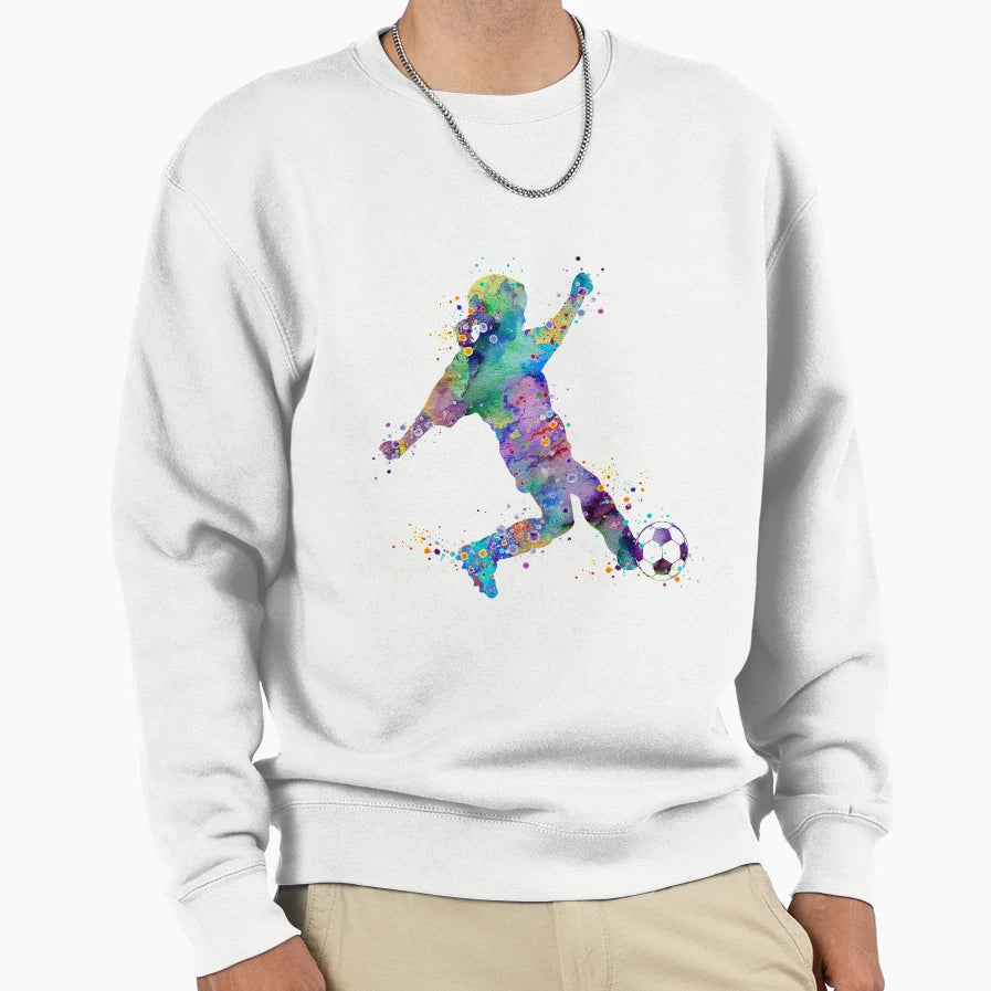 Little Soccer Watercolor Sweatshirt - Trendy Graphic for Adults - T-Shirt, Sweatshirt, Hoodie