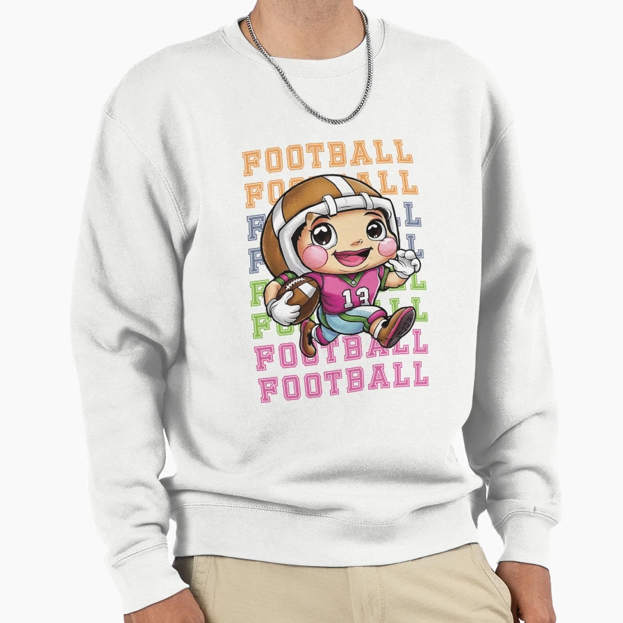 Kawaii Football Sweatshirt - Trendy Graphic for Adults - T-Shirt, Sweatshirt, Hoodie