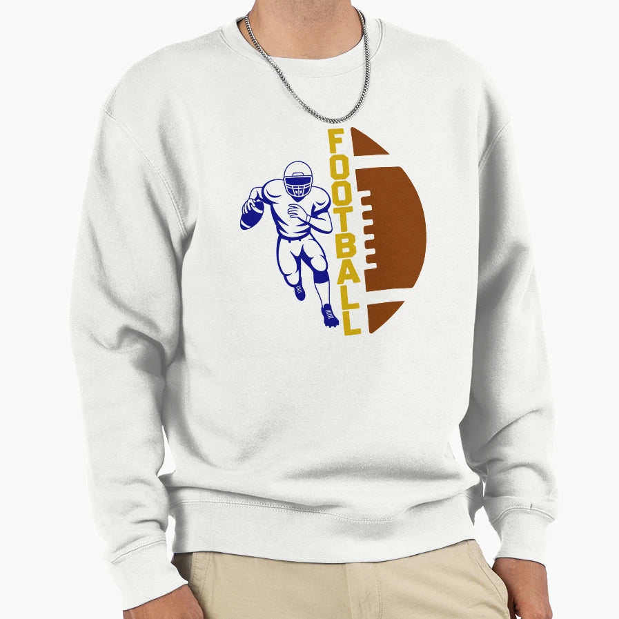 Running Football Player Sweatshirt - Casual Everyday Wear Men Women - T-Shirt, Sweatshirt, Hoodie