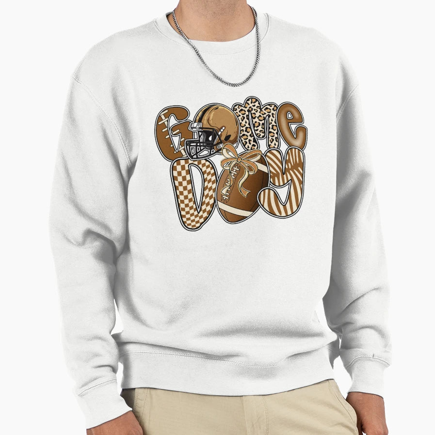 Couquette Rugby Ball Game Day Sweatshirt - Custom Art Print for Adults - T-Shirt, Sweatshirt, Hoodie