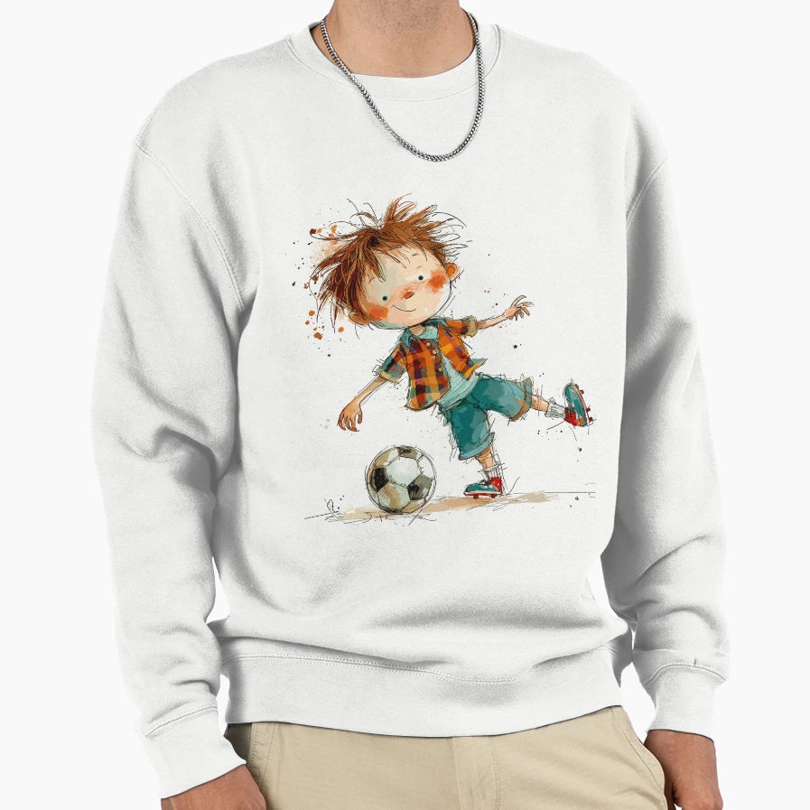 Little Playing Soccer Sweatshirt - Aesthetic Graphic for Adults - T-Shirt, Sweatshirt, Hoodie
