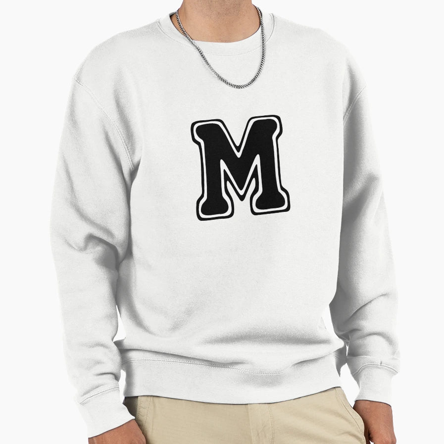 Bold Grooveline Letter M Sweatshirt - Casual Everyday Wear for Adults - T-Shirt, Sweatshirt, Hoodie