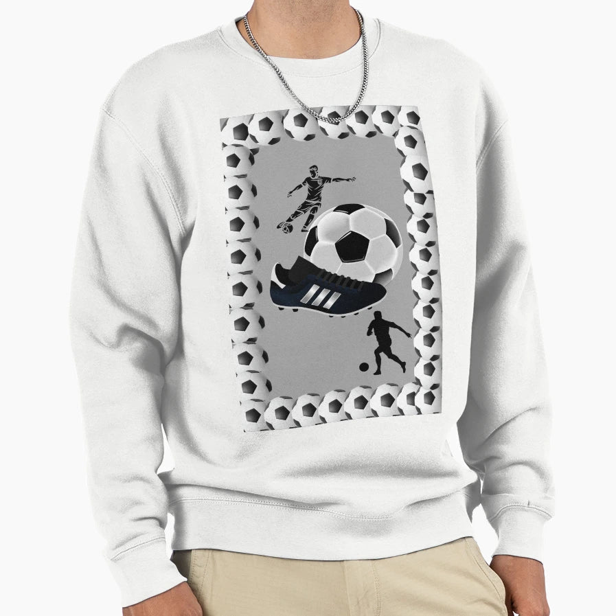 Soccer Ball And Player Sweatshirt - Graphic Print Men Women - T-Shirt, Sweatshirt, Hoodie