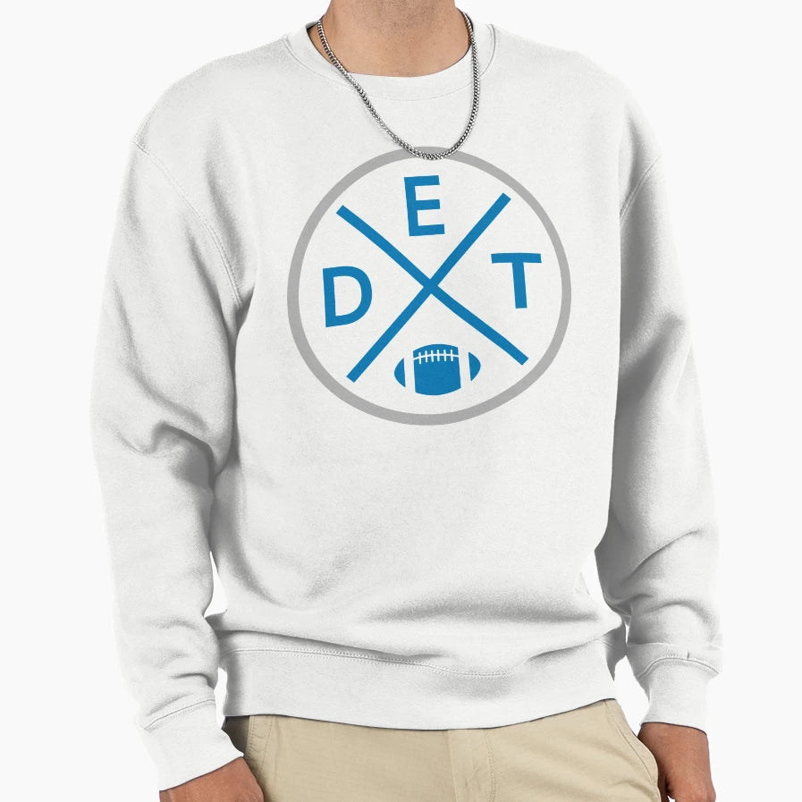 Detroit Football Emblem Det Sweatshirt - Fun Novelty Design Unisex - T-Shirt, Sweatshirt, Hoodie