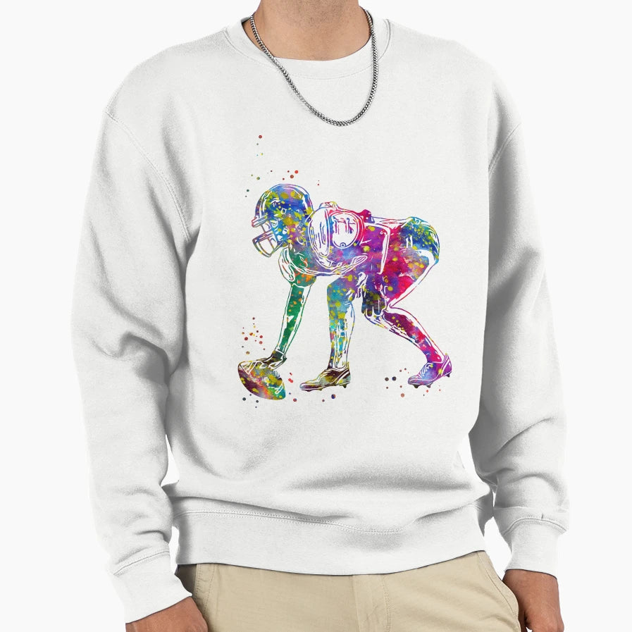 American Football Player Sweatshirt - Custom Art Print Unisex - T-Shirt, Sweatshirt, Hoodie