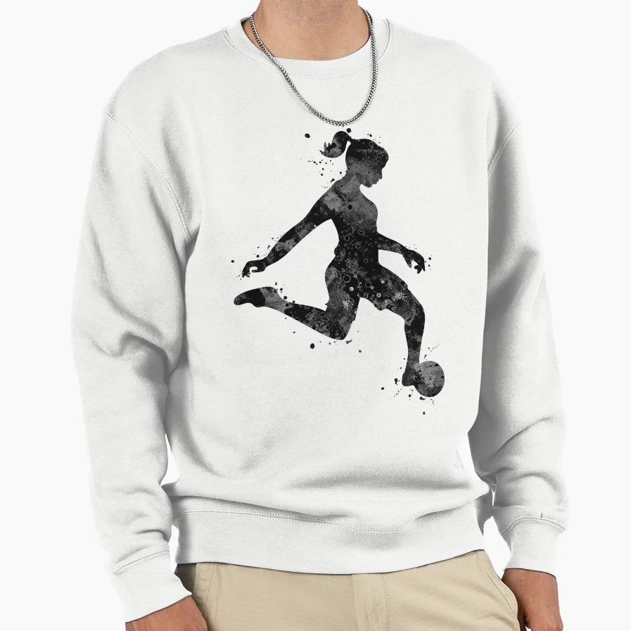 Soccer Art Black And White Sweatshirt - Graphic Print for Adults - T-Shirt, Sweatshirt, Hoodie