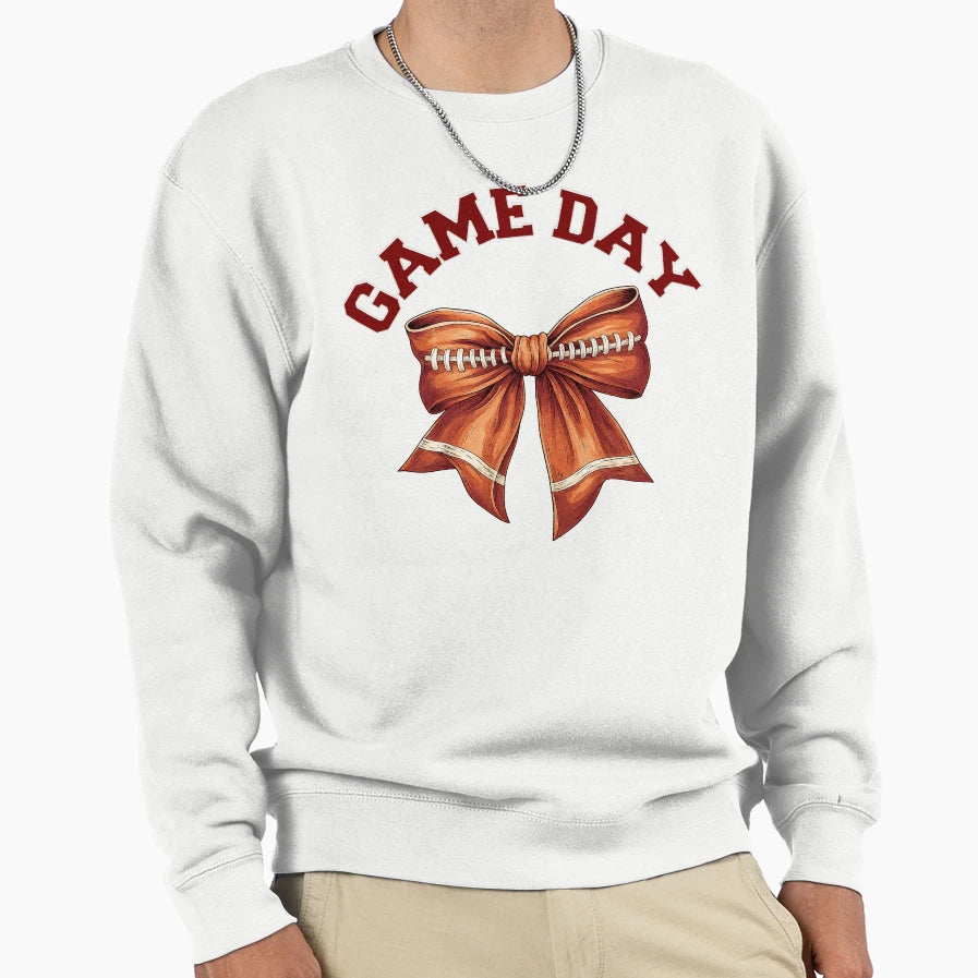 Coquette Football Bow Game Day Sweatshirt - Unique Graphic for Adults - T-Shirt, Sweatshirt, Hoodie