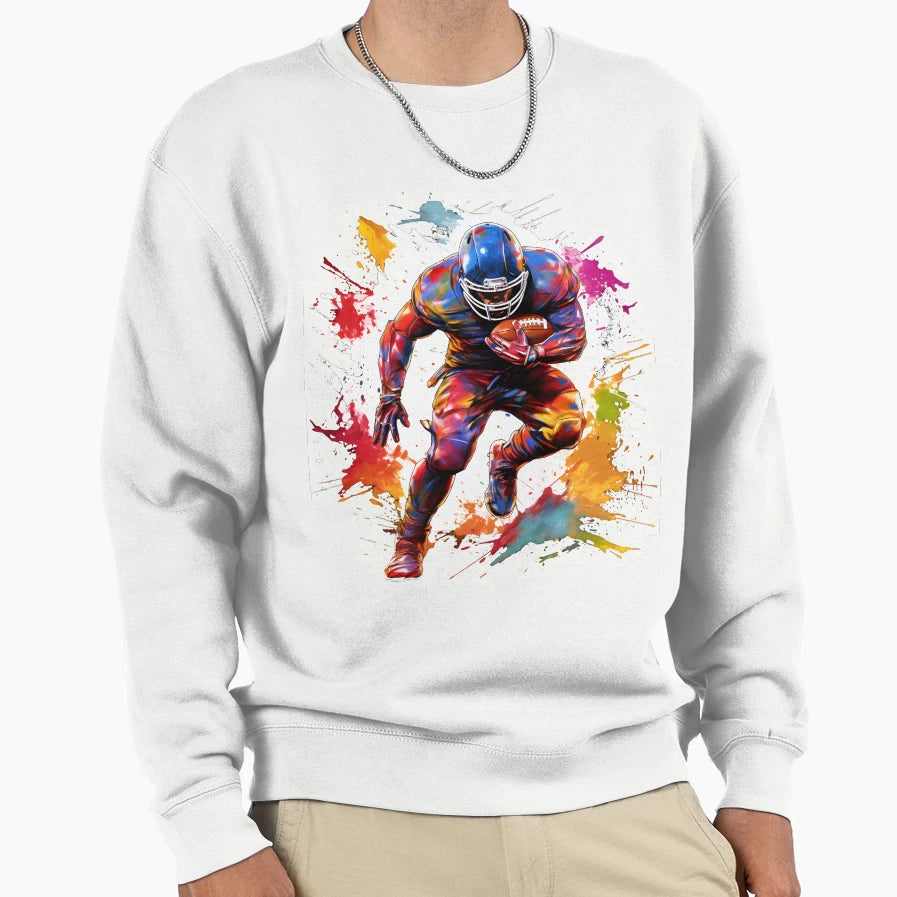 Football Player Run Sweatshirt - Unique Graphic Unisex - T-Shirt, Sweatshirt, Hoodie