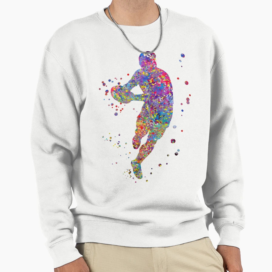 Rugby Player Sweatshirt - Aesthetic Graphic for Adults - T-Shirt, Sweatshirt, Hoodie