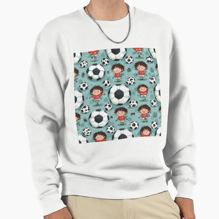 Soccer Game Joy Fun Elements Sweatshirt - Aesthetic Graphic for Adults - T-Shirt, Sweatshirt, Hoodie