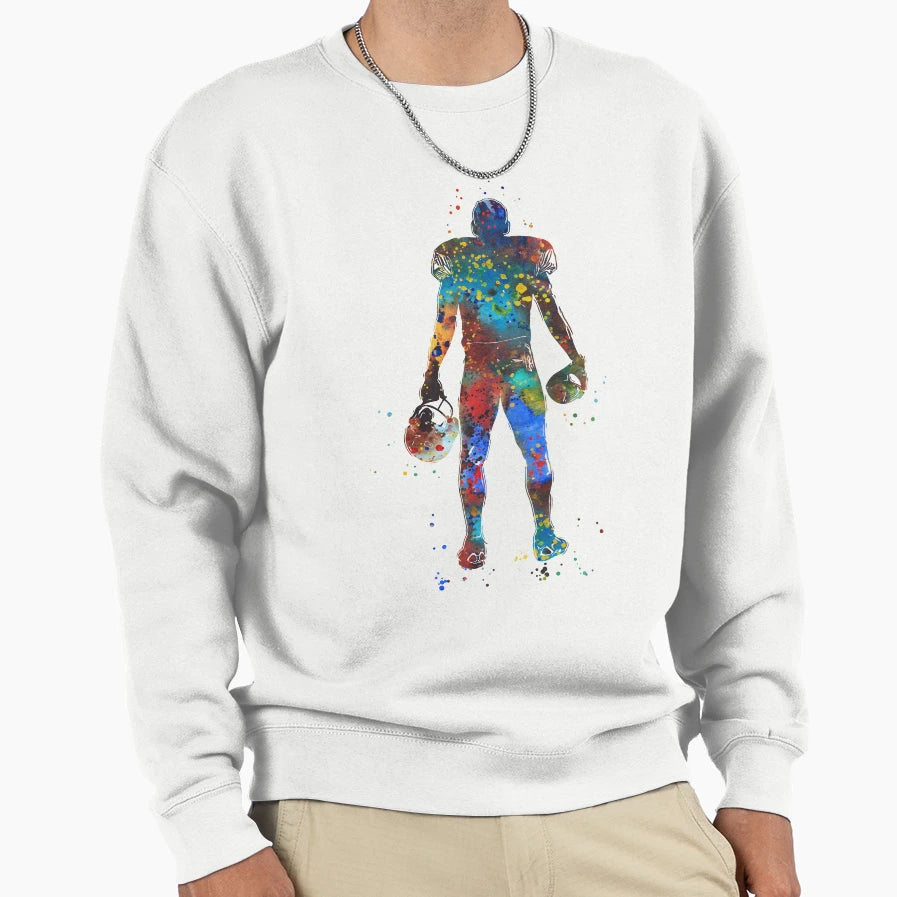 American Football Player Sweatshirt - Trendy Graphic for Adults - T-Shirt, Sweatshirt, Hoodie