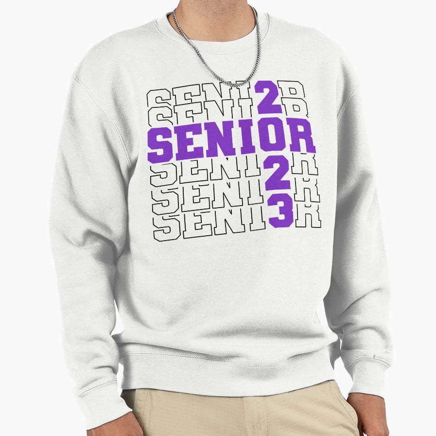 Seniors Class 2023 Purple Sweatshirt - Fun Novelty Design Men Women - T-Shirt, Sweatshirt, Hoodie