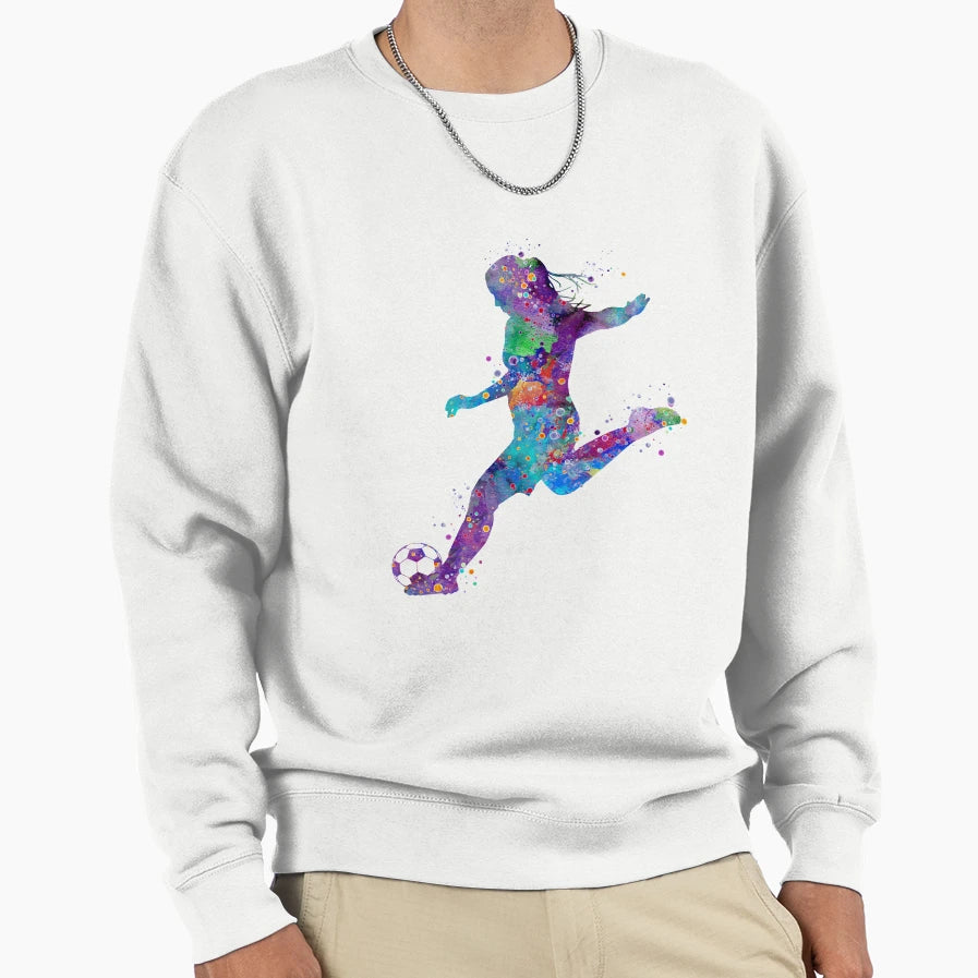 Soccer Player Shooting Pose Sweatshirt - Trendy Graphic for Adults - T-Shirt, Sweatshirt, Hoodie
