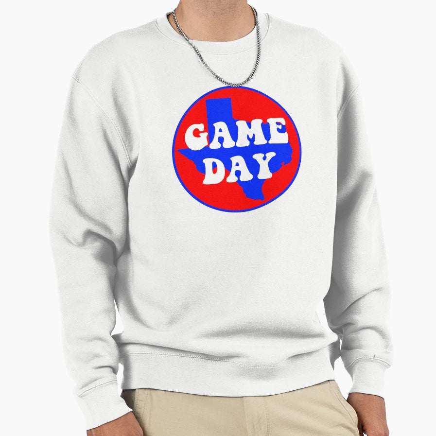 Red And Blue Texas Game Day Sweatshirt - Streetwear Style for Adults - T-Shirt, Sweatshirt, Hoodie