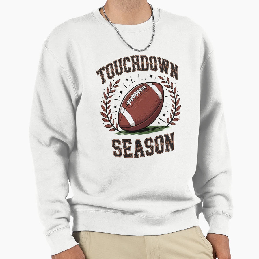 Touch Down Season Coquette Football Sweatshirt - Trendy Graphic Men Women - T-Shirt, Sweatshirt, Hoodie
