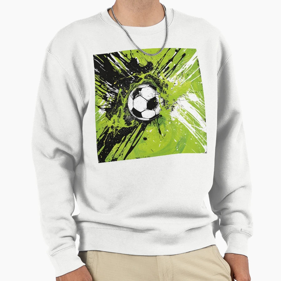 Soccer Ball Paint Explosion Sweatshirt - Trendy Graphic for Adults - T-Shirt, Sweatshirt, Hoodie
