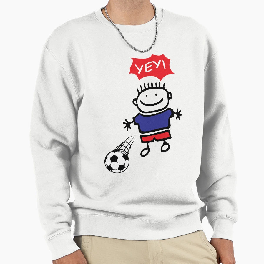 Football Plays Ball Yey Sweatshirt - Minimalist Print Unisex - T-Shirt, Sweatshirt, Hoodie