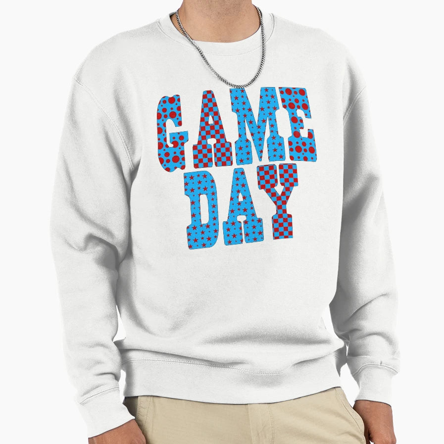 Football Mom Checkered Star Gameday Sweatshirt - Graphic Print for Adults - T-Shirt, Sweatshirt, Hoodie