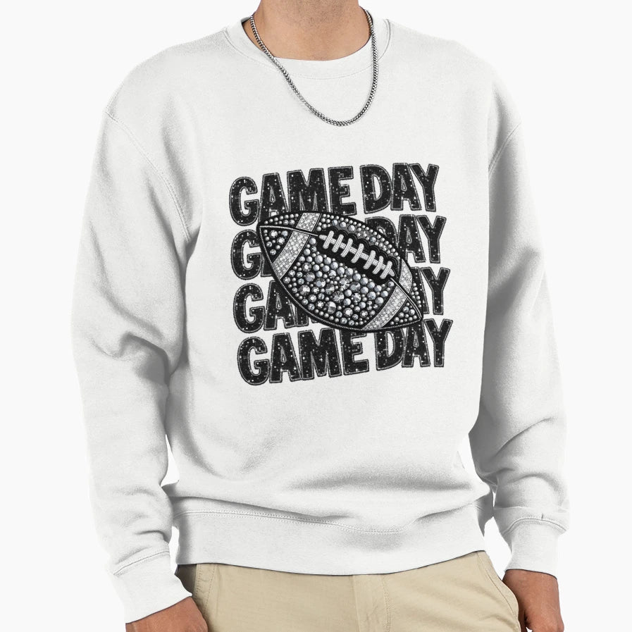 Game Day Football Png Faux Sweatshirt - Trendy Graphic Men Women - T-Shirt, Sweatshirt, Hoodie