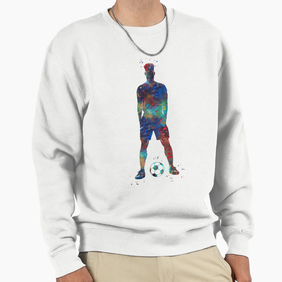 Male Soccer Player Sweatshirt - Aesthetic Graphic Men Women - T-Shirt, Sweatshirt, Hoodie