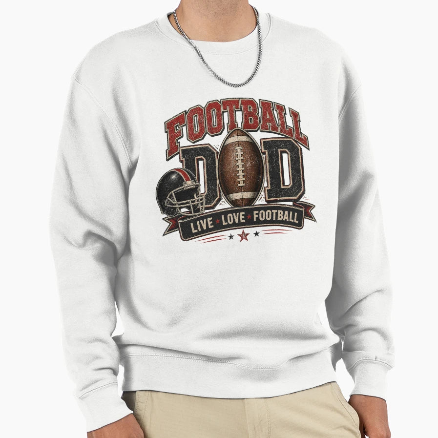 Football Dad Game Day Sweatshirt - Minimalist Print Men Women - T-Shirt, Sweatshirt, Hoodie