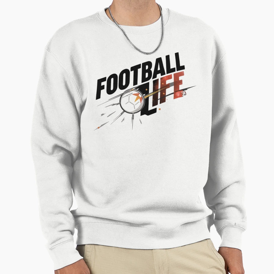 Football Is Life Minimalist Modern Sweatshirt - Graphic Print Men Women - T-Shirt, Sweatshirt, Hoodie