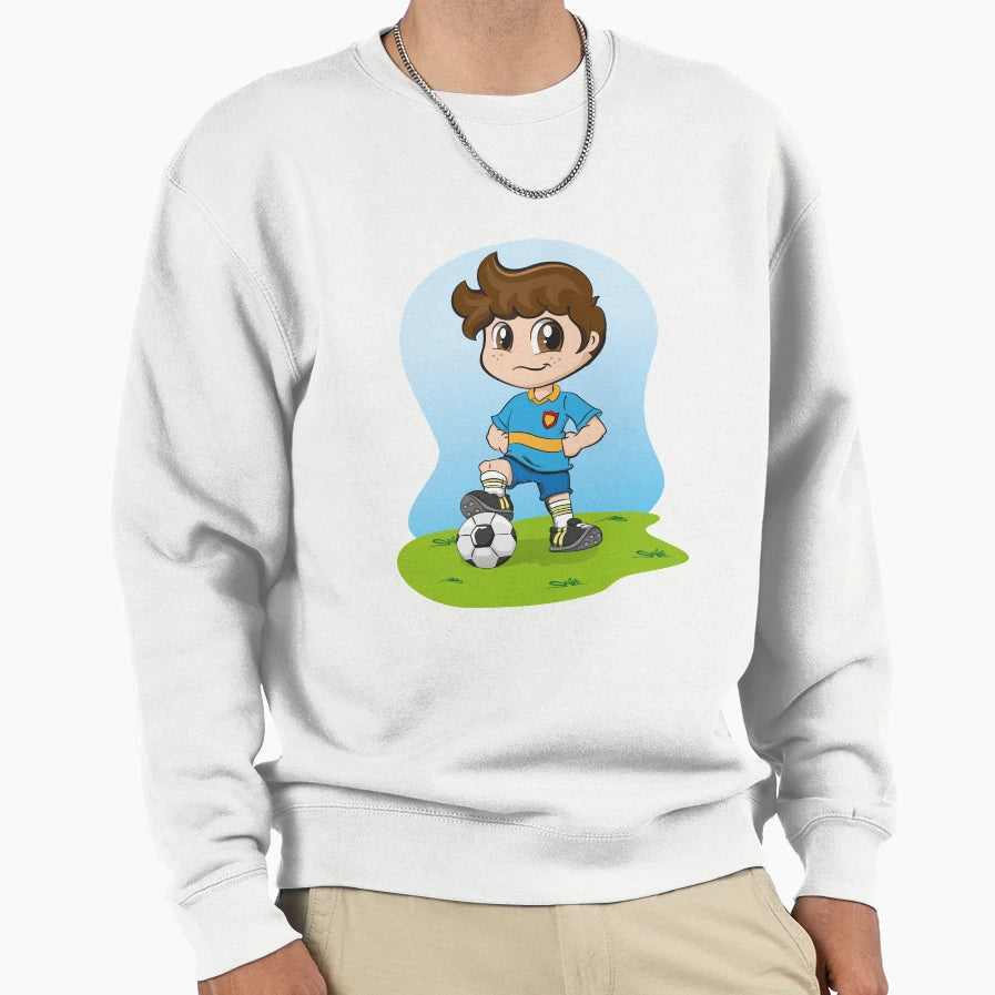 Illustration Caucasian Soccer Player Sweatshirt - Streetwear Style Unisex - T-Shirt, Sweatshirt, Hoodie