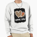 Game Day Leopard Heart Football Sweatshirt - Minimalist Print Men Women - T-Shirt, Sweatshirt, Hoodie
