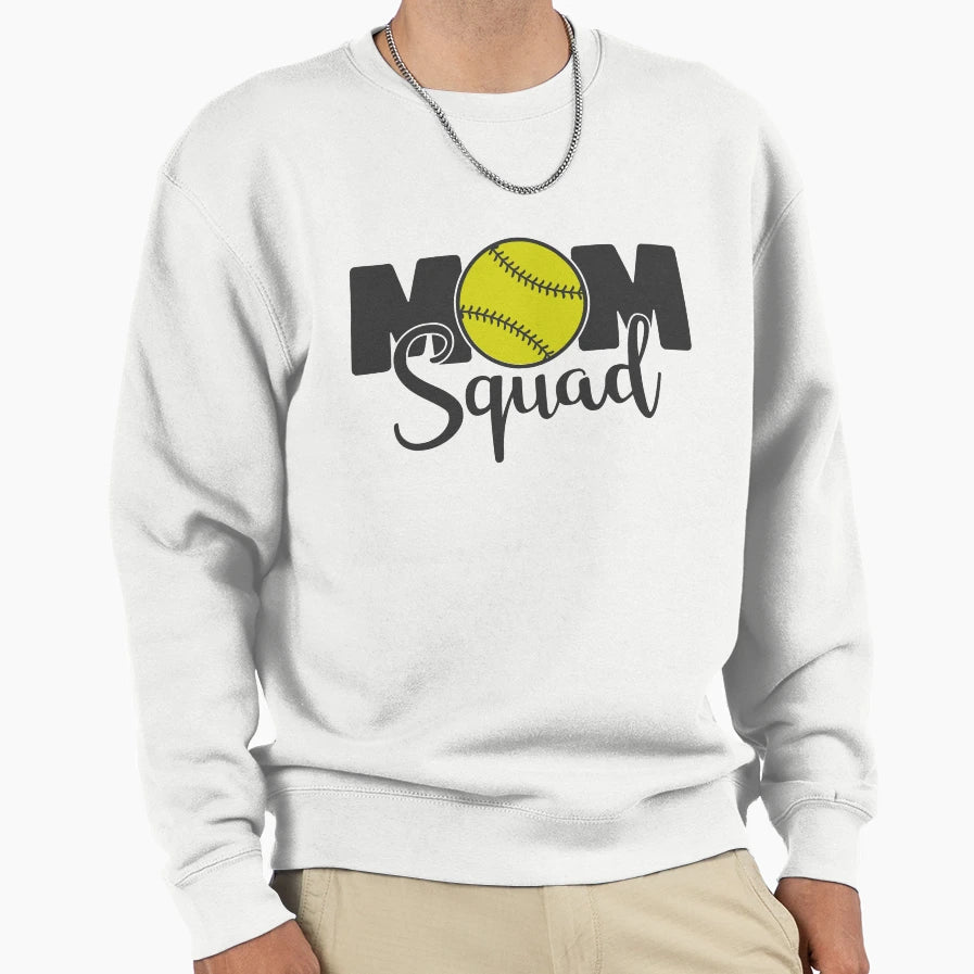 Mom Squad Proud Softball Mom Sweatshirt - Fun Novelty Design Unisex - T-Shirt, Sweatshirt, Hoodie