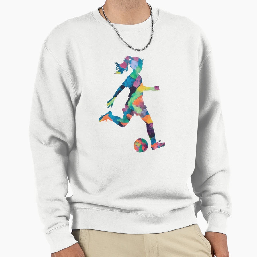 Playing Soccer Football Player Sweatshirt - Graphic Print for Adults - T-Shirt, Sweatshirt, Hoodie