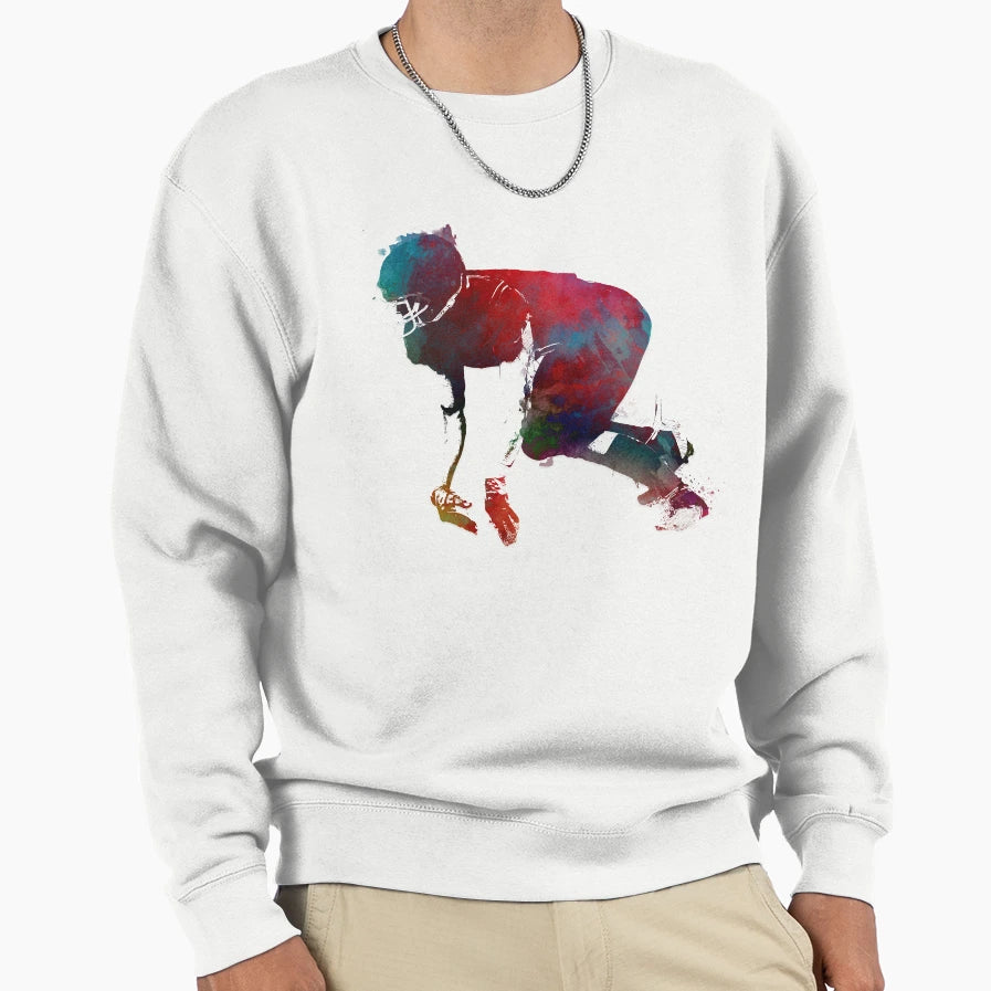 American Football Player Football Sweatshirt - Unique Graphic Men Women - T-Shirt, Sweatshirt, Hoodie