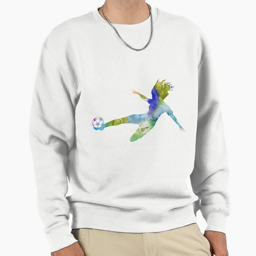 Female Soccer Player Sweatshirt - Custom Art Print Unisex - T-Shirt, Sweatshirt, Hoodie