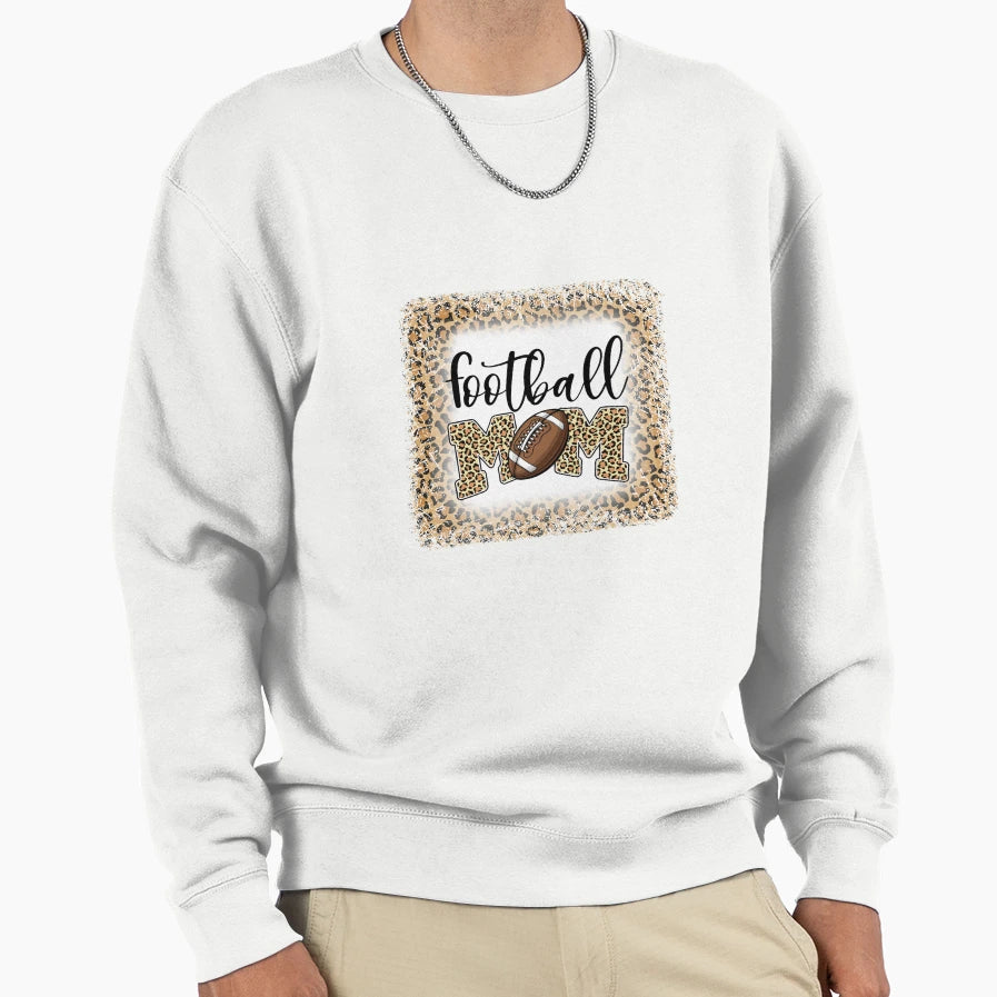 Football Mom Leopard Mothers Day Sweatshirt - Streetwear Style Men Women - T-Shirt, Sweatshirt, Hoodie