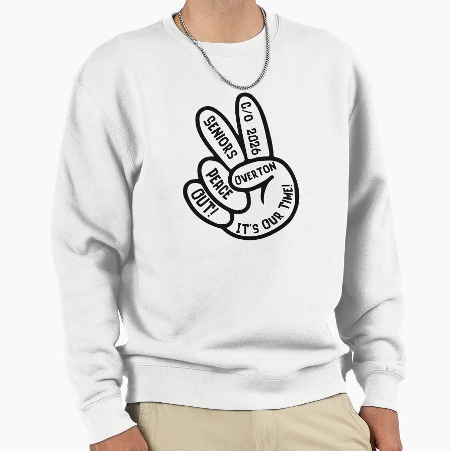 Peace Out Class 2026 Sweatshirt - Custom Art Print Unisex - T-Shirt, Sweatshirt, Hoodie