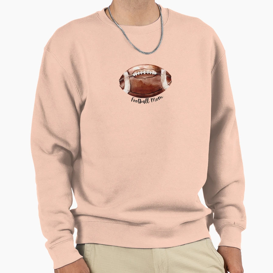 Football Mom Watercolor Sweatshirt - Graphic Print Men Women - T-Shirt, Sweatshirt, Hoodie