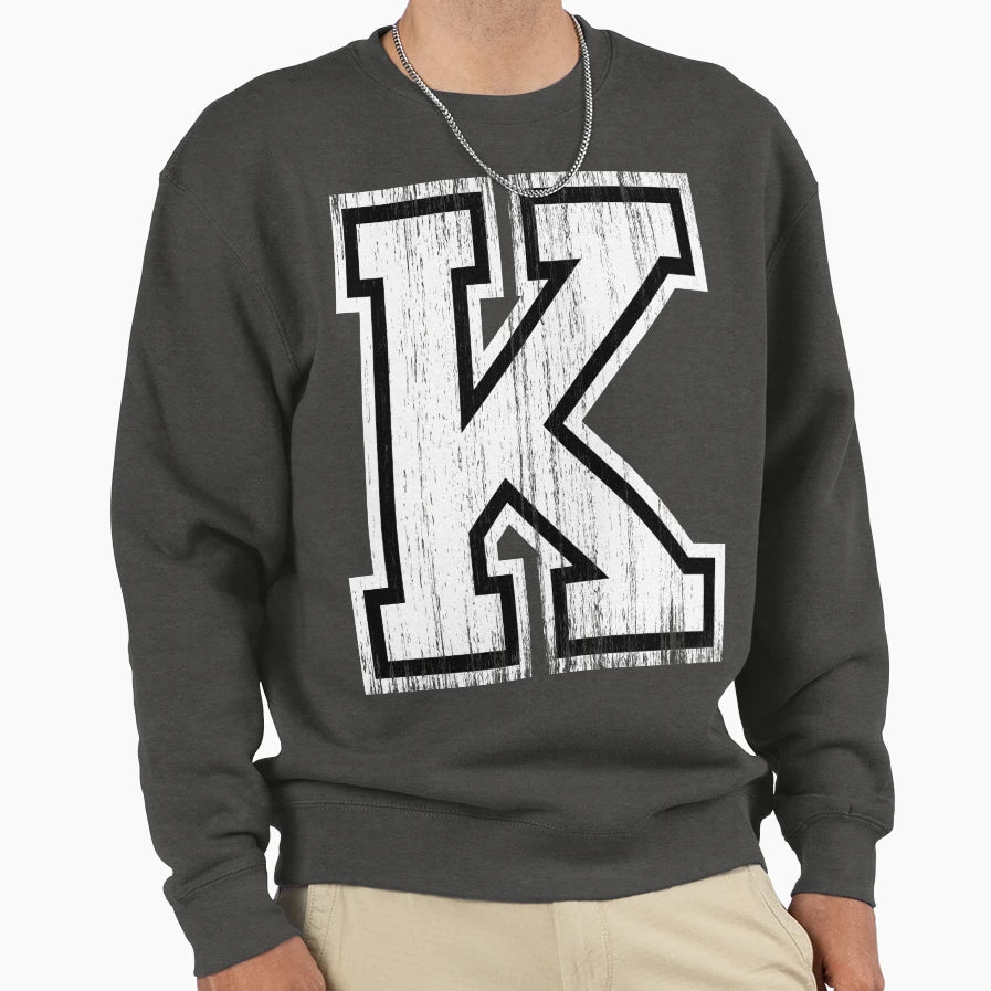 Big Sports Letter K Sweatshirt - Casual Everyday Wear for Adults - T-Shirt, Sweatshirt, Hoodie