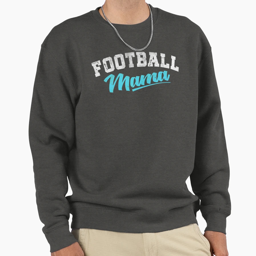 Football Mama Blue T-Shirt - Graphic Print Unisex - T-Shirt, Sweatshirt, Hoodie