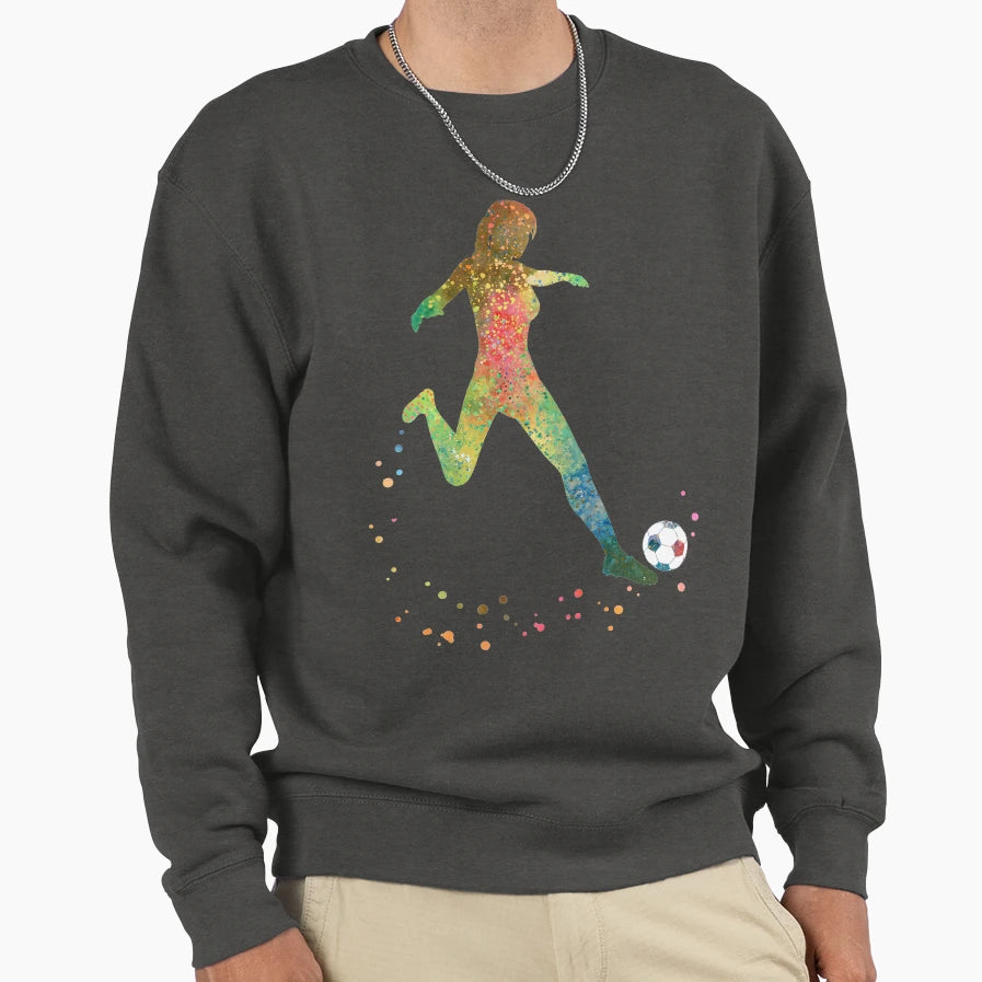 Female Soccer Sweatshirt - Graphic Print Men Women - T-Shirt, Sweatshirt, Hoodie