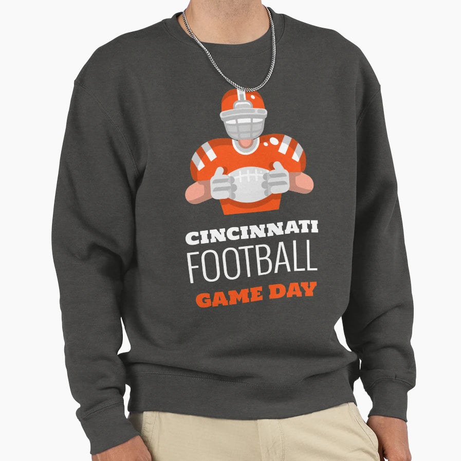 Cincinnati Football Game Day Sweatshirt - Minimalist Print Unisex - T-Shirt, Sweatshirt, Hoodie