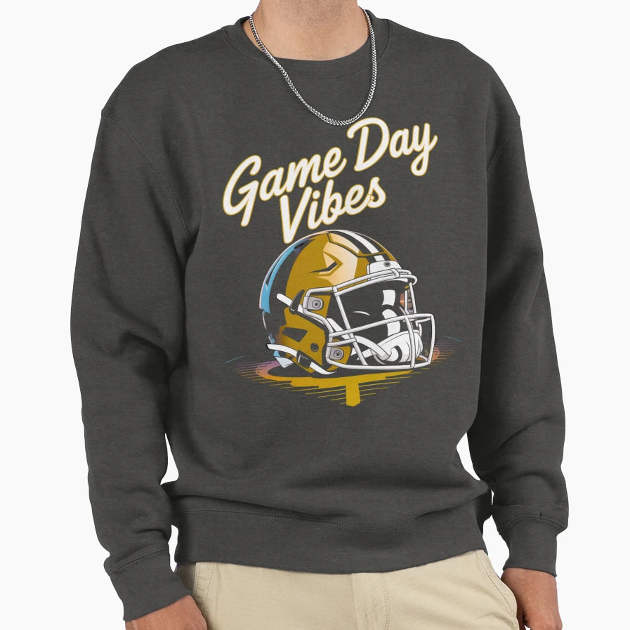 Game Day Vibes Football Sweatshirt - Unique Graphic for Adults - T-Shirt, Sweatshirt, Hoodie