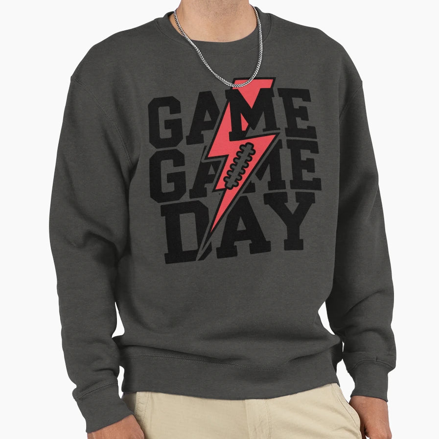 Electric Game Day Sweatshirt - Minimalist Print for Adults - T-Shirt, Sweatshirt, Hoodie