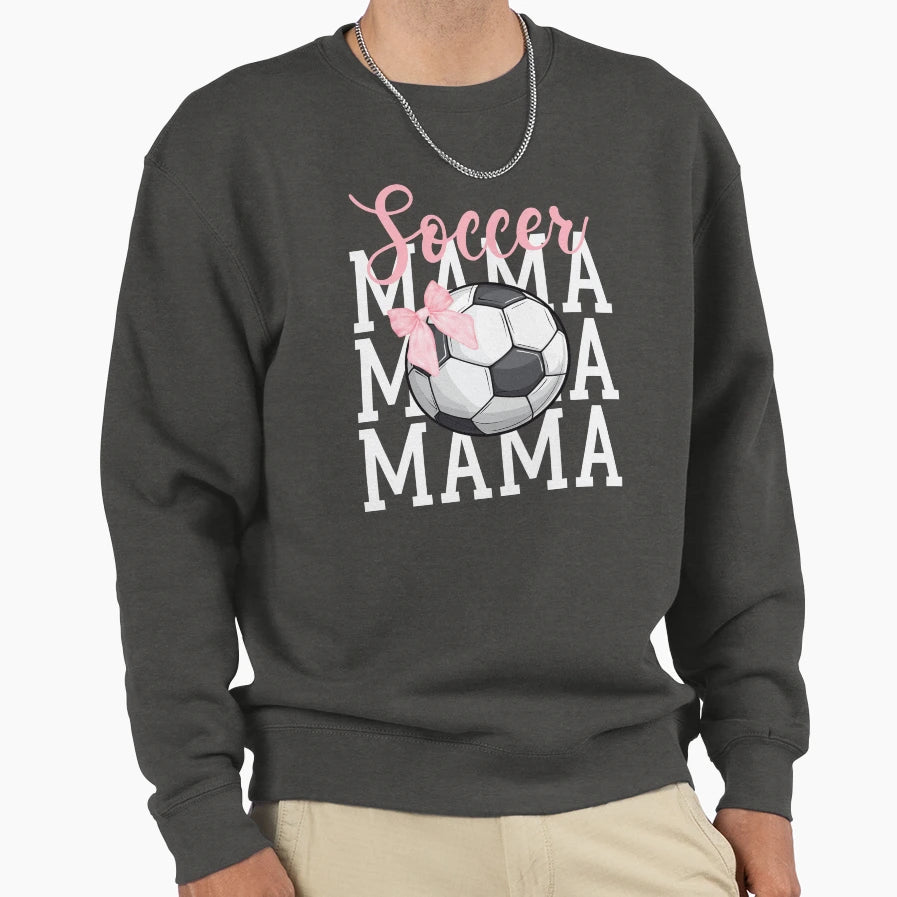 Soccer Mama Coquette Bow Soccer Sweatshirt - Custom Art Print for Adults - T-Shirt, Sweatshirt, Hoodie