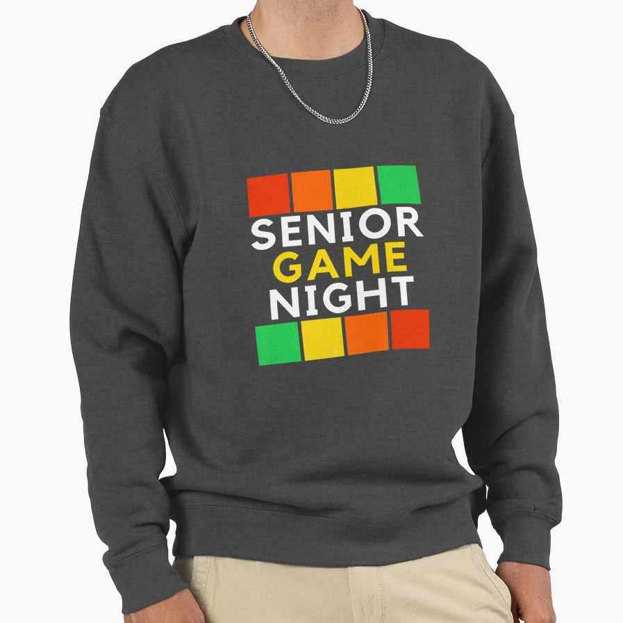 Senior Game Night Fun Seniors Sweatshirt - Custom Art Print Unisex - T-Shirt, Sweatshirt, Hoodie