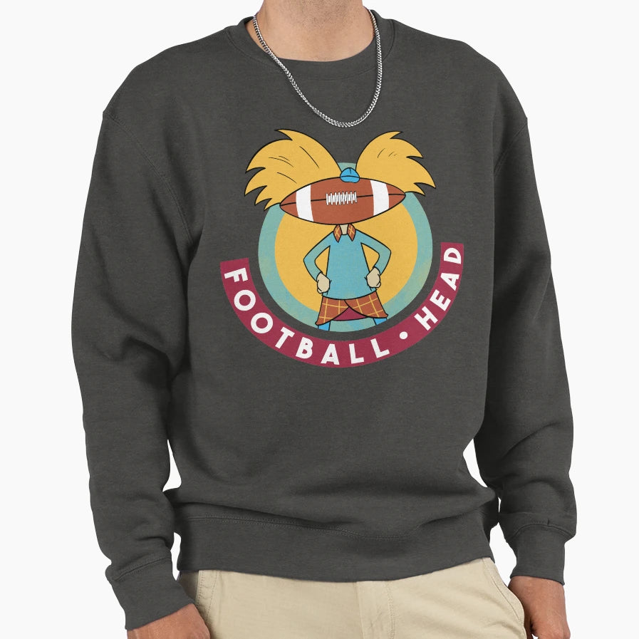 Football Head Sweatshirt - Graphic Print Men Women - T-Shirt, Sweatshirt, Hoodie