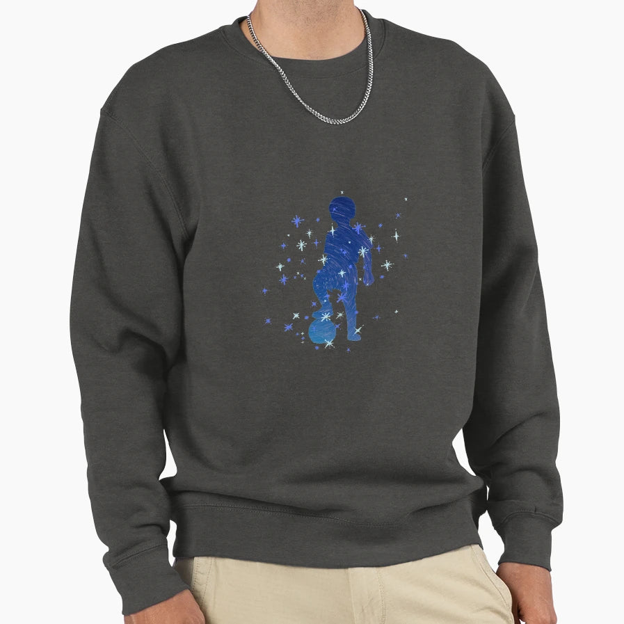 Child Playing Football Blue Stars Sweatshirt - Trendy Graphic Men Women - T-Shirt, Sweatshirt, Hoodie