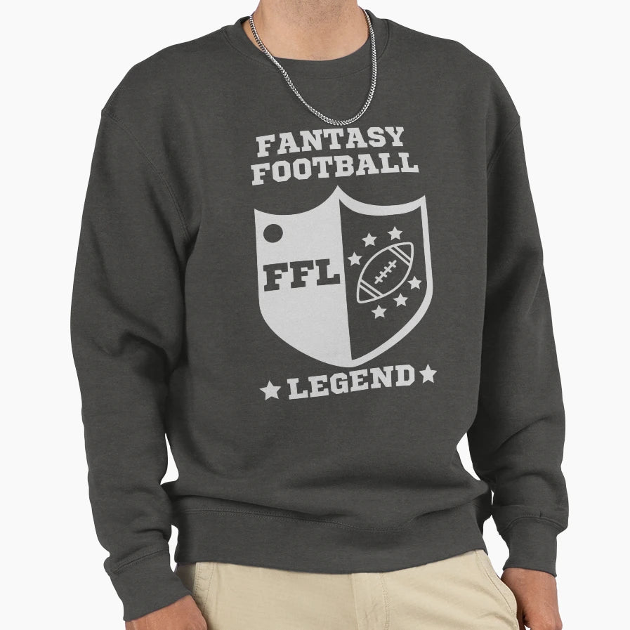 Fantasy Football Legend Gray Sweatshirt - Casual Everyday Wear Men Women - T-Shirt, Sweatshirt, Hoodie